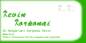 kevin korponai business card